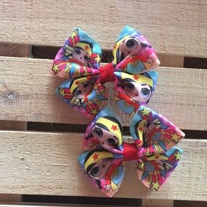LOL Doll wonder women pigtails hairbow